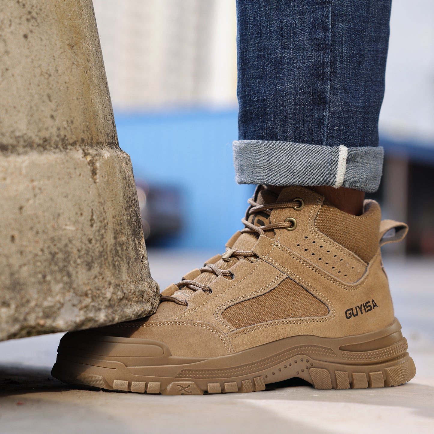 GUYISA Safety Shoes boots Anti-Slip, Anti-Puncture, Durable and Stylish