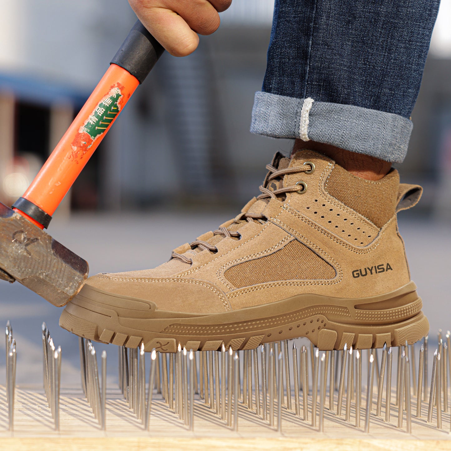 GUYISA Safety Shoes boots Anti-Slip, Anti-Puncture, Durable and Stylish