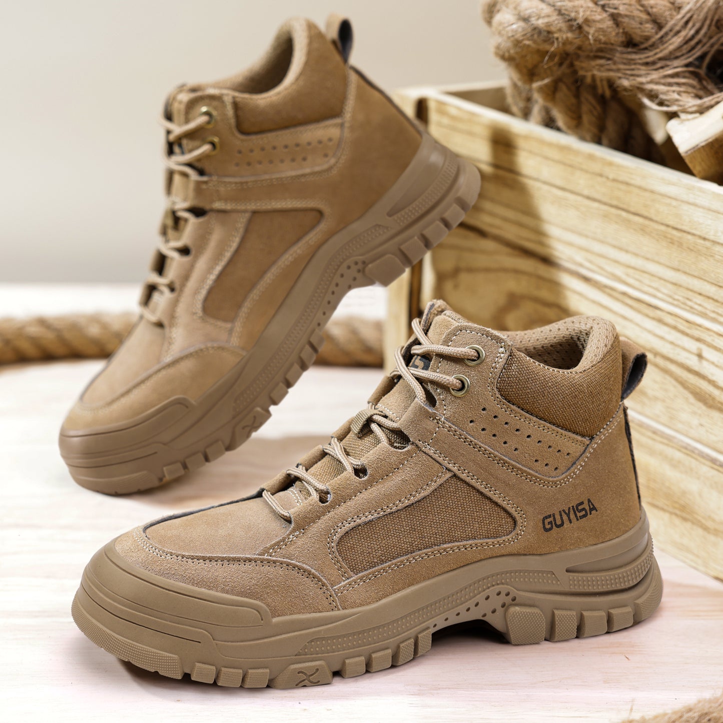 GUYISA Safety Shoes boots Anti-Slip, Anti-Puncture, Durable and Stylish