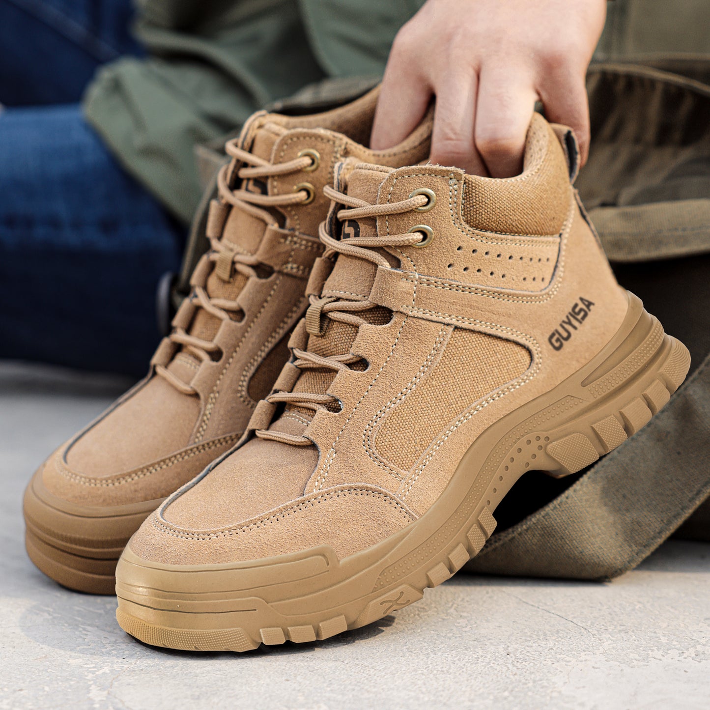 GUYISA Safety Shoes boots Anti-Slip, Anti-Puncture, Durable and Stylish