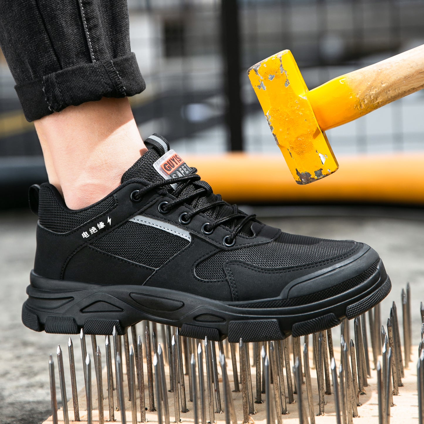 Guyisa new stylish 10kv comfortable anti-impact and anti-puncture safety shoes