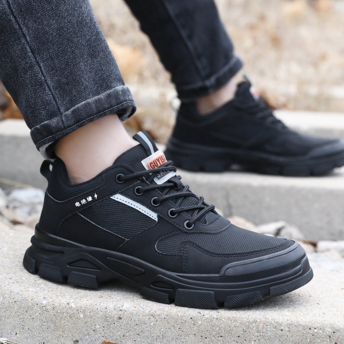 Guyisa new stylish 10kv comfortable anti-impact and anti-puncture safety shoes