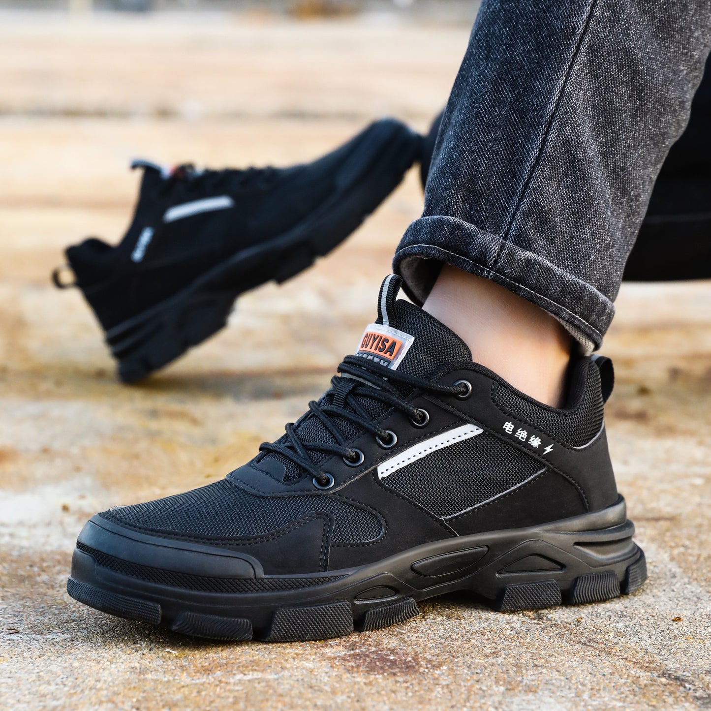 Guyisa new stylish 10kv comfortable anti-impact and anti-puncture safety shoes