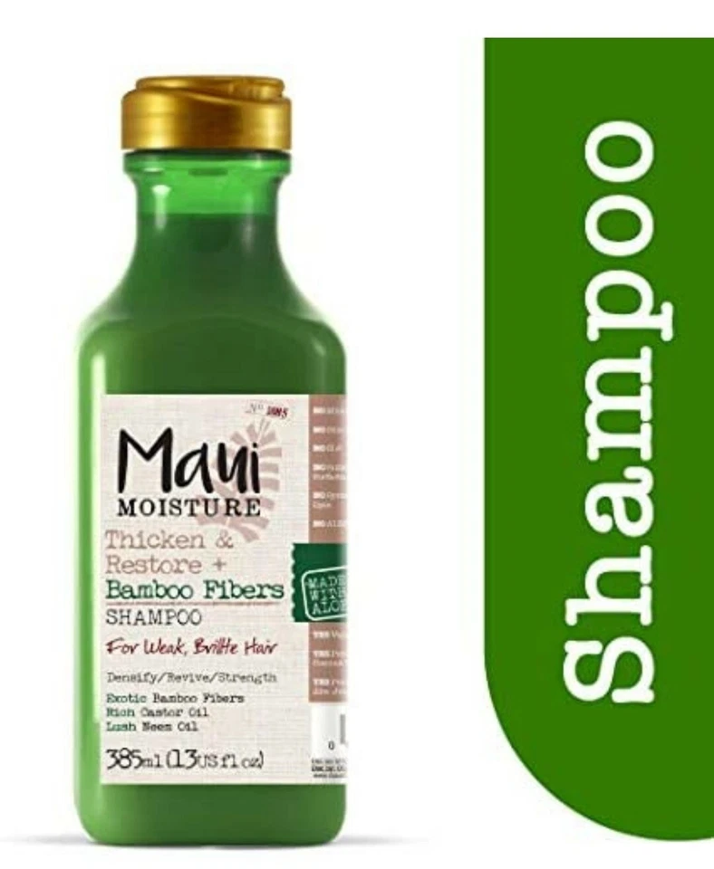 Luxurious Organic Thickening Vegan Shampoo, Bamboo & Aloe, 385ml