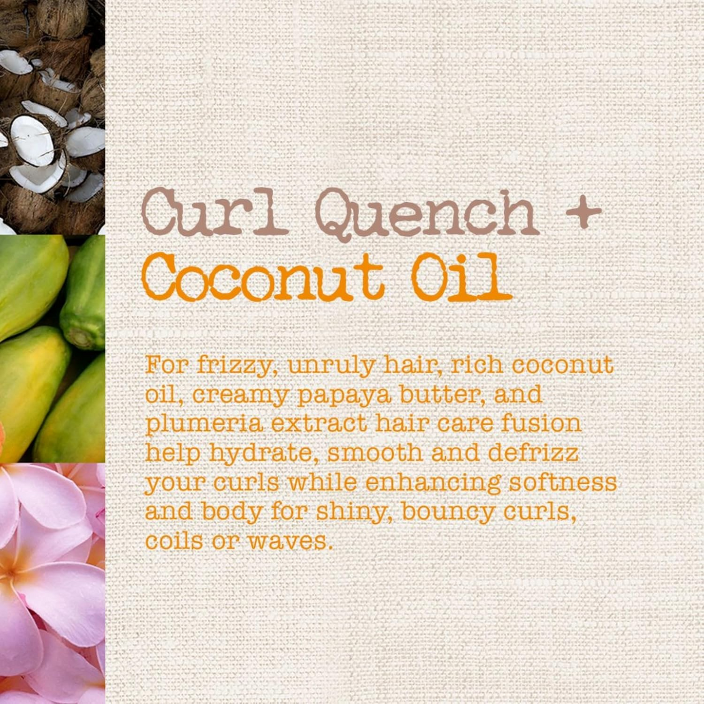 Coconut Oil Shampoo, Sulfate Free, Great for Thick Curly Hair, Defines, Smooths and Fights Frizz, 385ml