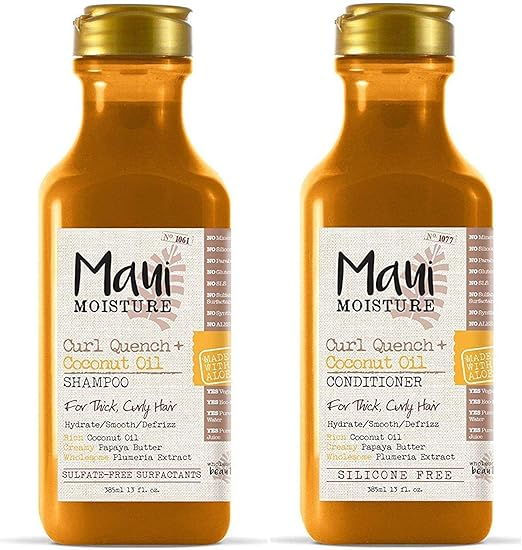 Coconut Oil Shampoo & Conditioner Set, 385ml Each