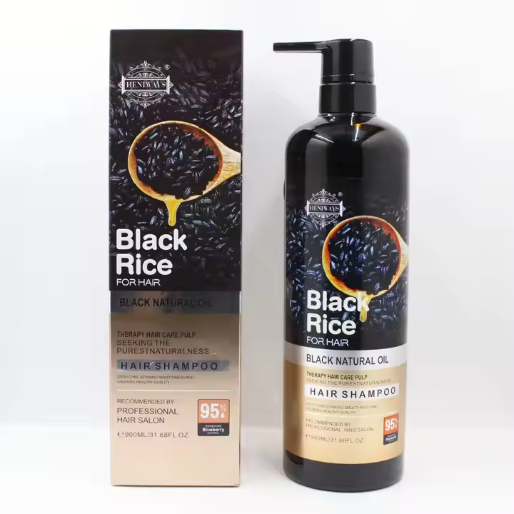Black rice natural oil nourishes and moisturizes, hair care shampoo set,