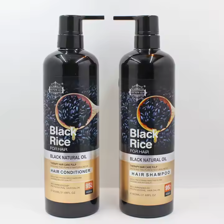 Black rice natural oil nourishes and moisturizes, hair care shampoo set,