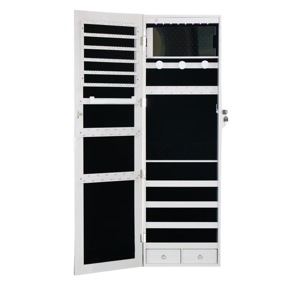 Jewelry storage cabinet, mirrored jewelry cabinet 120 cm wall mounted/door storage cabinet