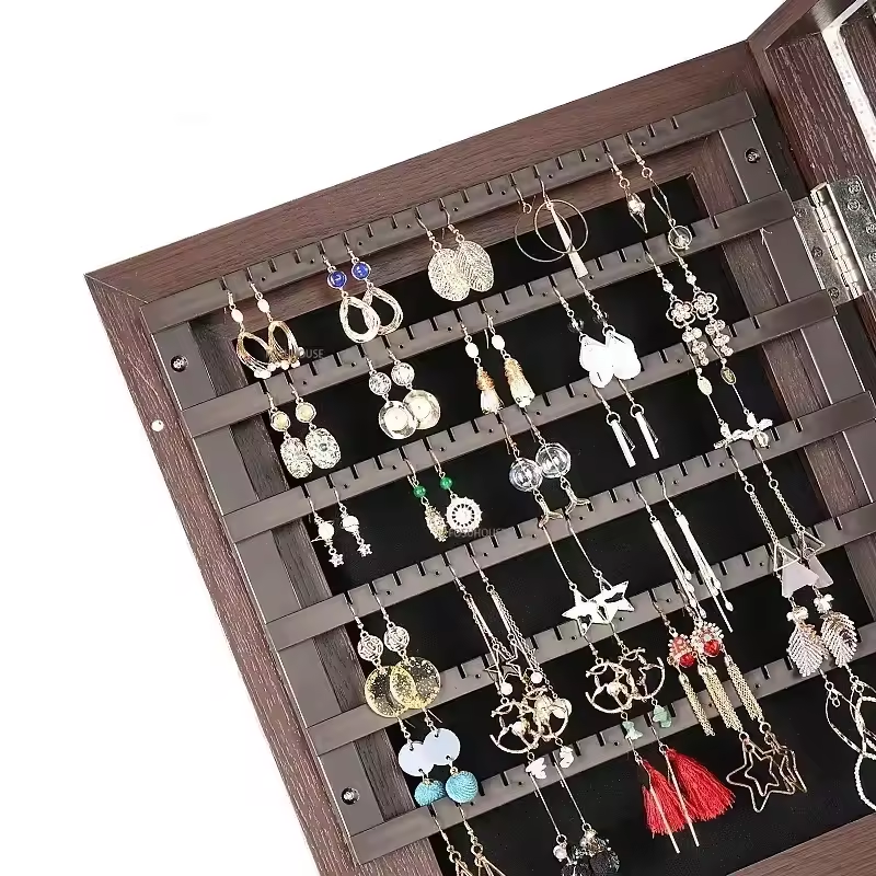 Elegant jewelry storage cabinet with full length mirror