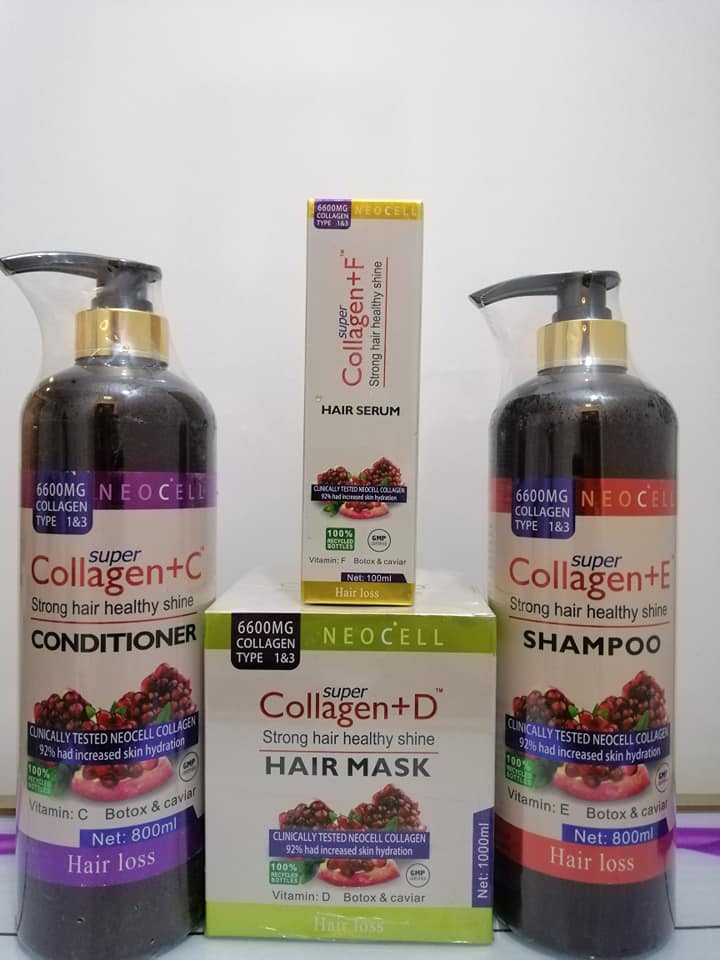 Pomegranate Collagen Kit for Strong, Healthy Hair, 4 Pack