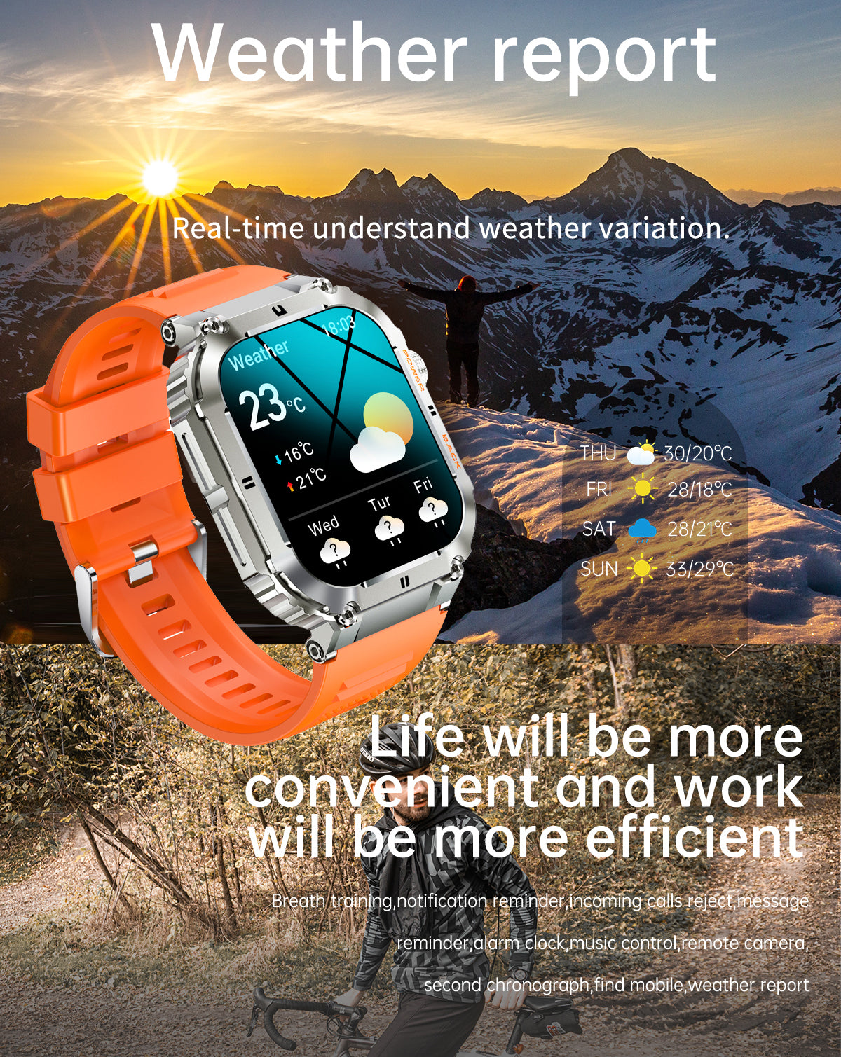 TOXIYA Rugged Military Smartwatch Android/iPhone Fitness Tracker