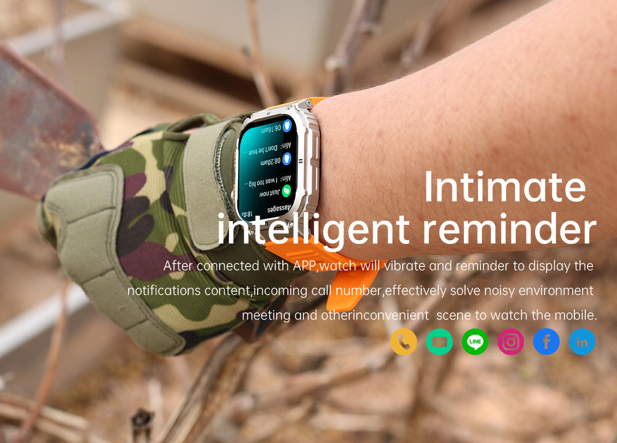 TOXIYA Rugged Military Smartwatch Android/iPhone Fitness Tracker