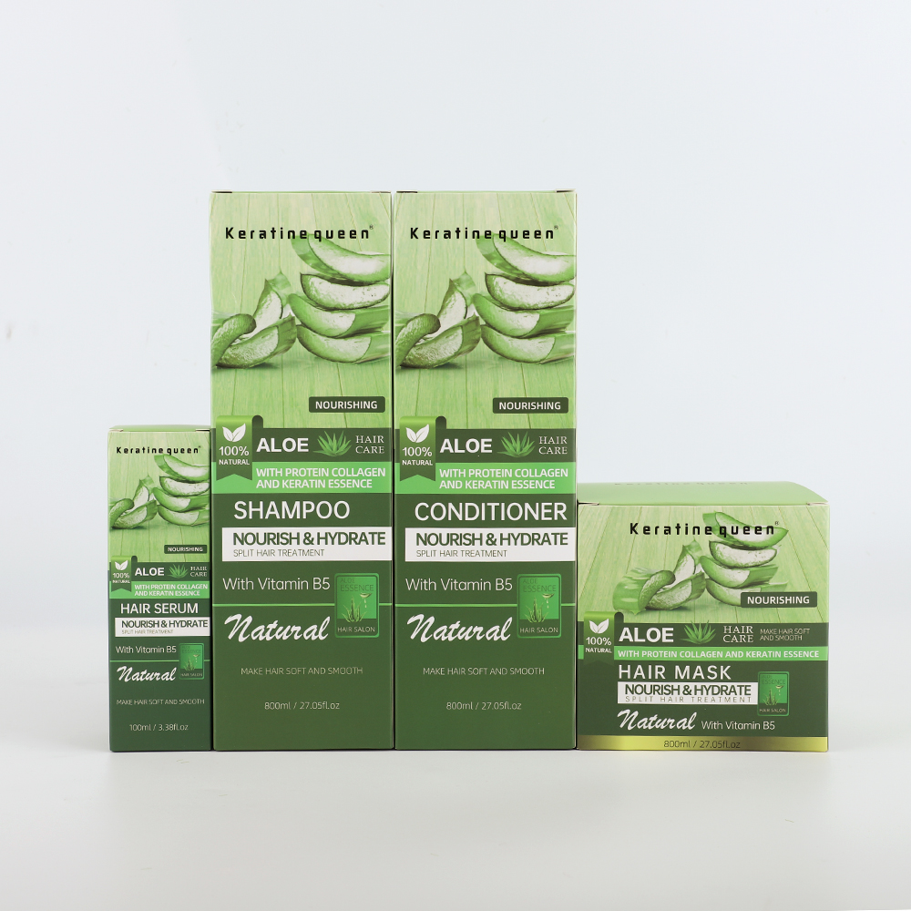 Aloe Vera Hair Care Set, Natural Organic Aloe Vera Moisturizing Serum 4 Bottles