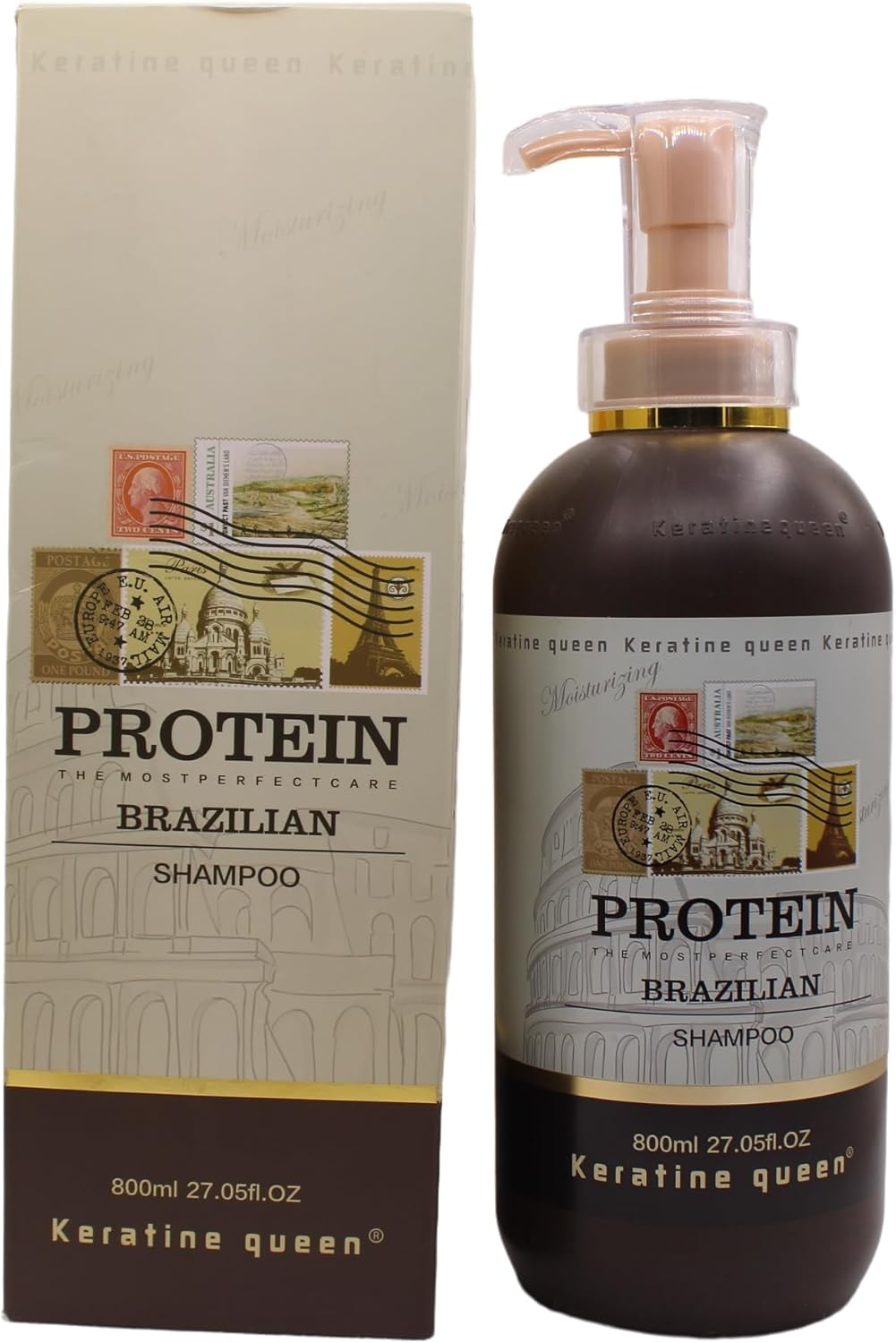 Keratin shampoo, containing keratin and vitamin B5, moisturizing hair care 800ml,