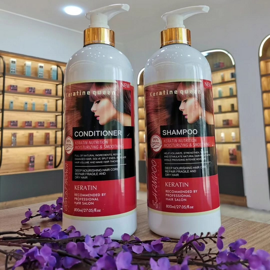 Contains keratin, botulinum toxin and collagen, shampoo set