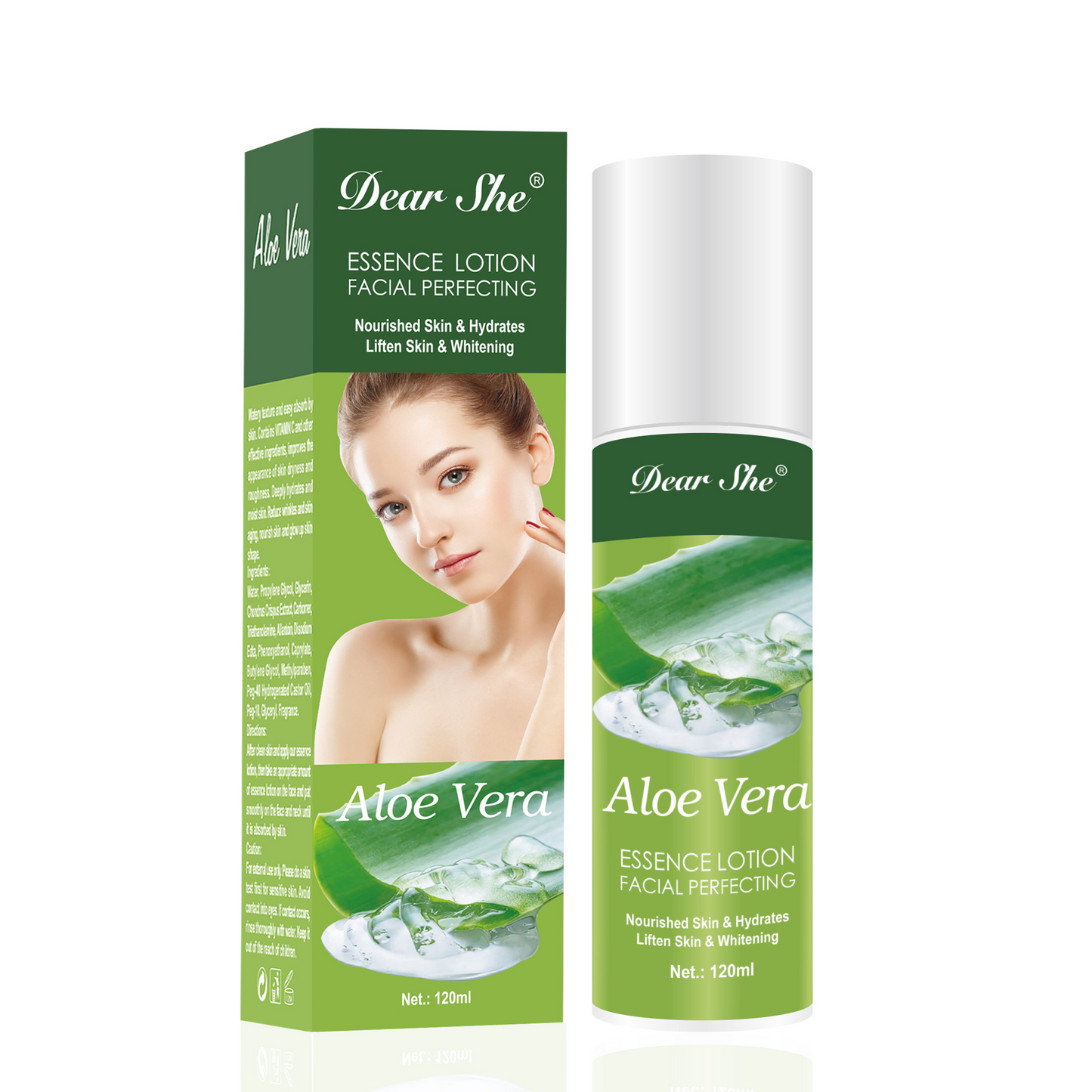 Natural Skincare Aloe Vera Nourishing Facial Essence Lotion Whitening and Hydrating 120ml