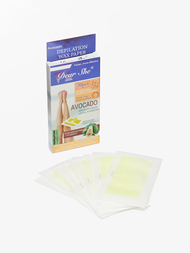 Avocado Hair Removal Wax Papers 20 Sheets Avocado Extract