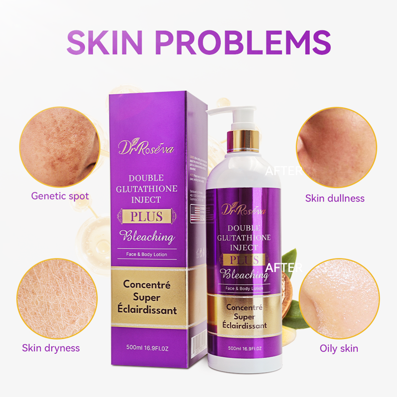 Double Glutathione Face and Body Lotion, Concentrated Super Brightening, 500ml