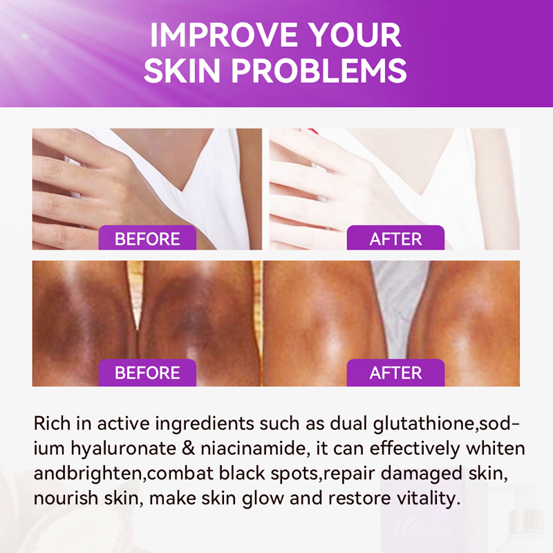 Double Glutathione Face and Body Lotion, Concentrated Super Brightening, 500ml