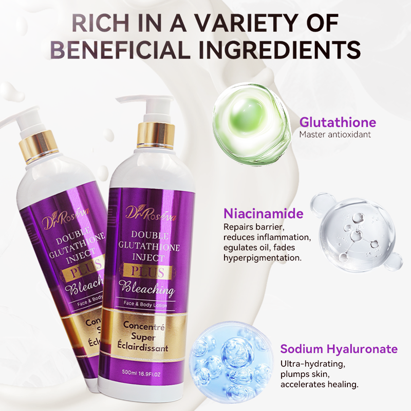 Double Glutathione Face and Body Lotion, Concentrated Super Brightening, 500ml