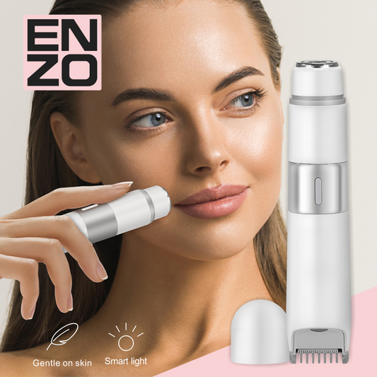 ENZO Professional Dual-Head Electric Shaver, 2-in-1 Body and Facial Epilator, EN-1401