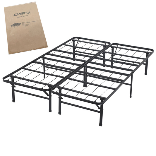 HOMEPOLA easy to assemble, sturdy & durable foldable metal bed frame only