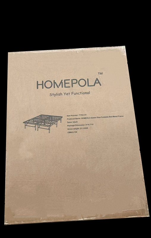 HOMEPOLA easy to assemble, sturdy & durable foldable metal bed frame only