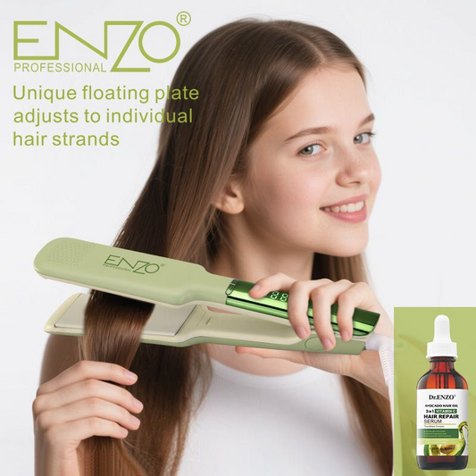 ENZO Multi-functional Professional 2-in-1 Wide Plate Hair Straightener, Model EN-3220
