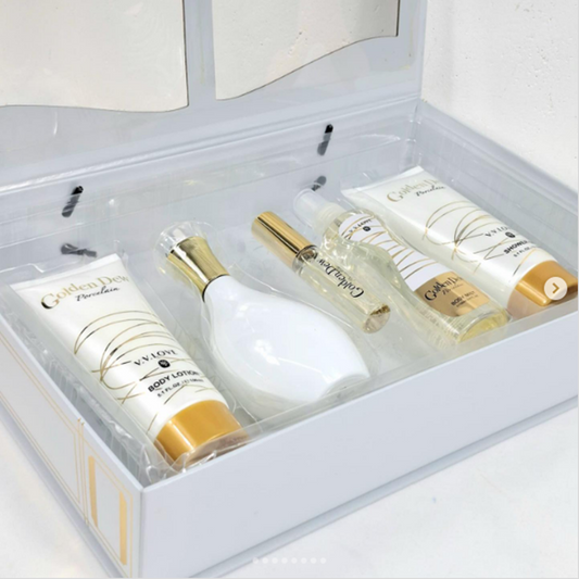 Luxury 5-piece perfume gift set, featuring a fresh and delicate fragrance for women.