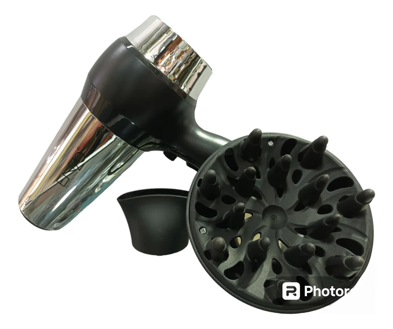 ENZO EN-8896 High-Power Hair Dryer (8000 Watts, Black and Silver)