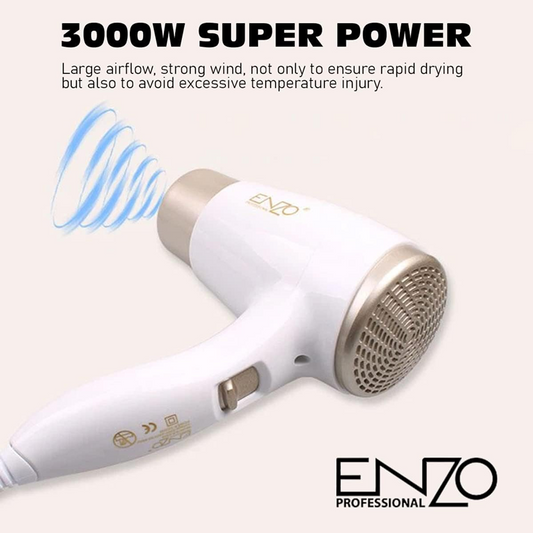 ENZO, EN-6622 Luxury Durable Customized Home Bathroom Salon Wall-Mounted Professional Hotel Silent Vertical Hair Dryer - 3000W