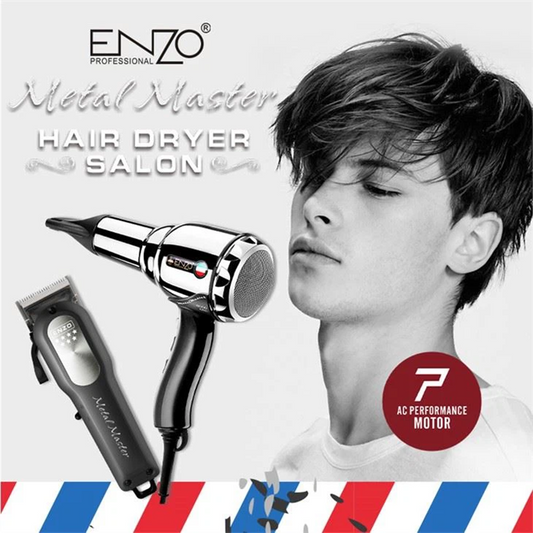 ENZO-EN-3019 Professional Hair Dryer + Shaver Metal Salon-Grade Hair Dryer Set