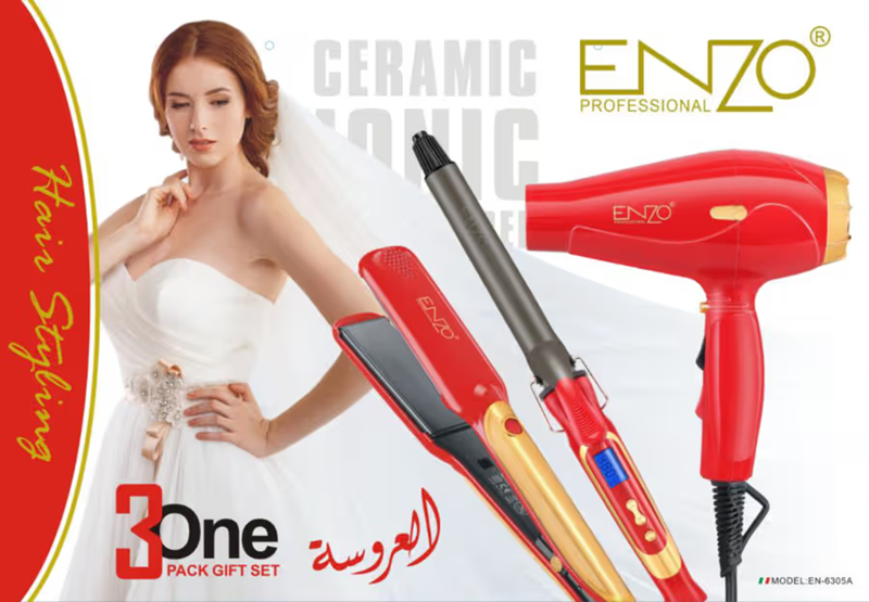 ENZO EN-6305A Professional 3-in-1 Hair Styling Kit