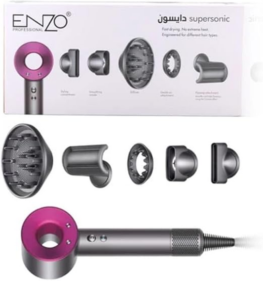 ENZO NO DY-888 Supersonic Hair Dryer, Purple-Reddish Gray