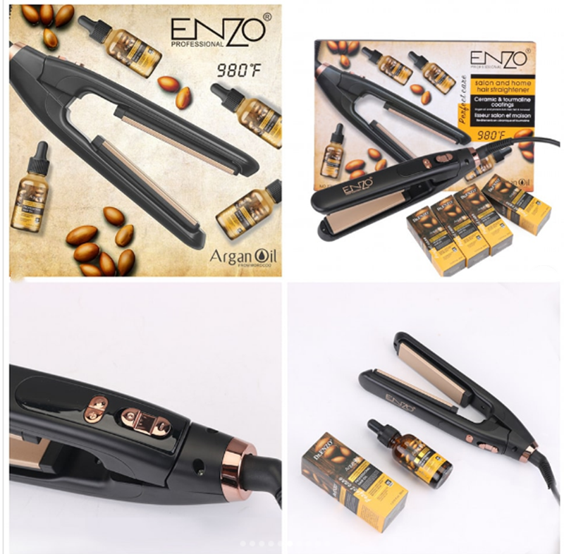 ENZO EN-3207 2-in-1 Portable Hair Straightener and Curling Iron