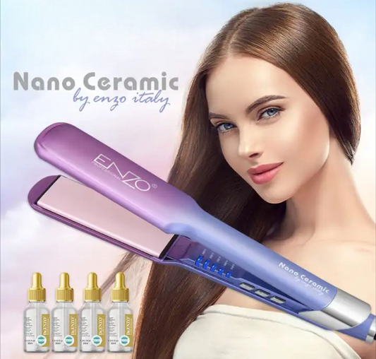 EnzoEN - 3116 Nano Ceramic Hair Straightener (includes 4 bottles of smoothing essence)