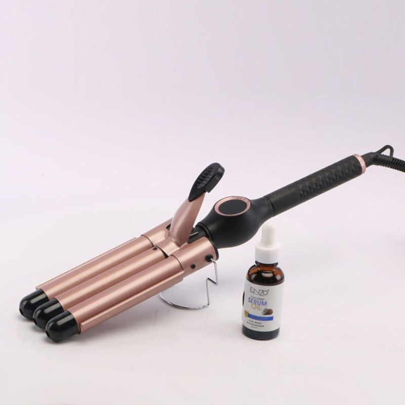 Enzo EN-1968 Triple-Barrel Curling Iron/Wave Curler (with Coconut Oil Essence)