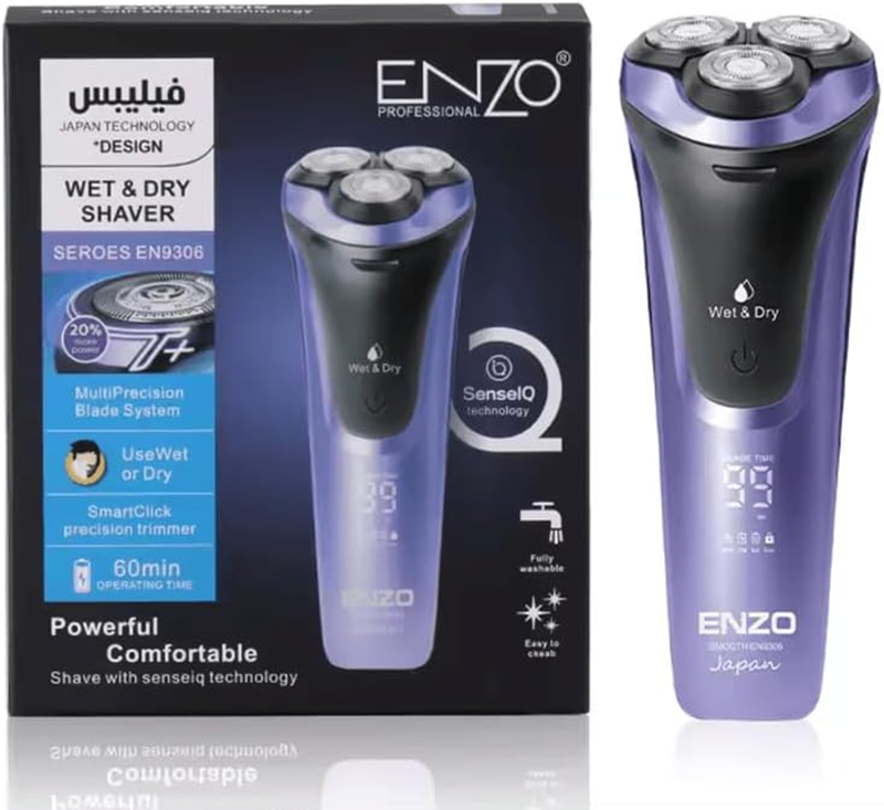 ENZO EN-9306 Men's Rechargeable Three-Blade Shaver