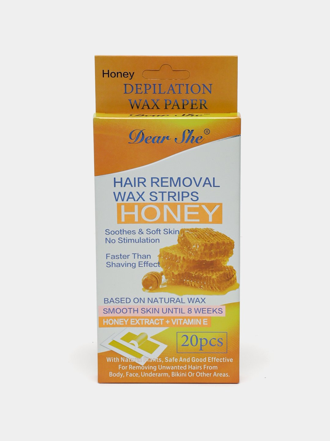 Honey Hair Removal Wax Strips, 1 box - 20 pieces