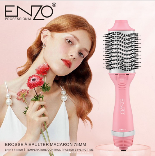 ENZO EN-6210 Electric Hot and Cold Air Styling Comb, One-Step Hair Dryer, Volumizing Tool, 3-in-1 Negative Ion Straightening Comb, Multiple Colors