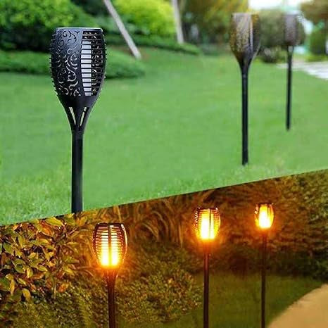 Solar Rechargeable Flame Spike Lights