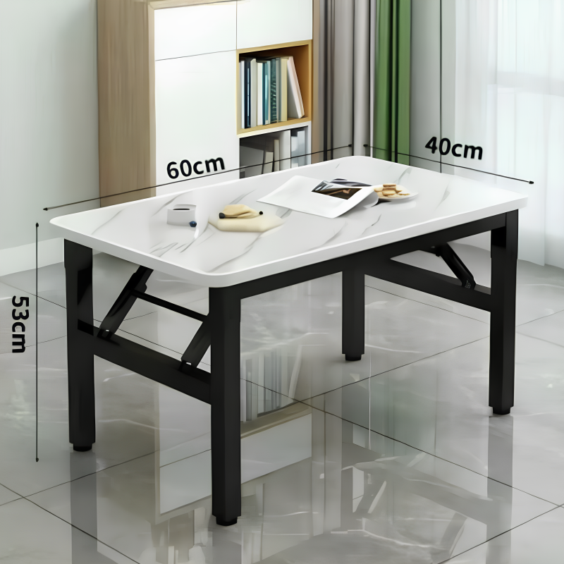 Folding Rectangular Dining Table Simple Stall Coffee Table for Rental Housing Dormitories Outdoor Square Table ( 60 X 40 ) cm