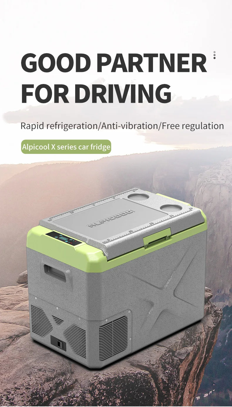 Alpicool Portable Fridge 12 Volt Car Refrigerator 30L/40L/50L Freezer for Fishing, Camping, RV, Truck, Boat-12/24V DC