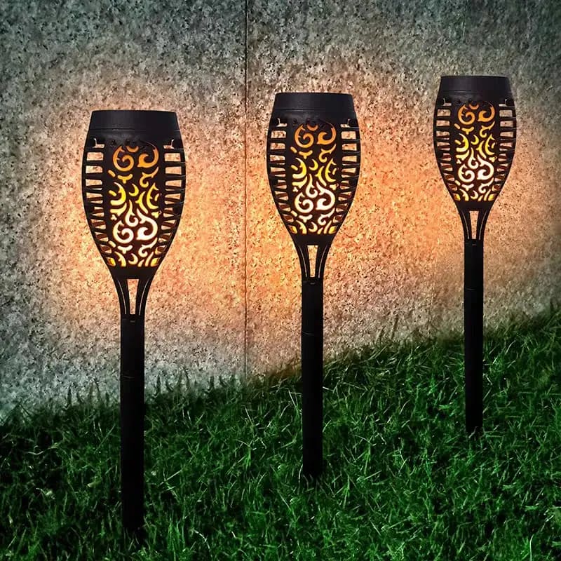 Solar Rechargeable Flame Spike Lights