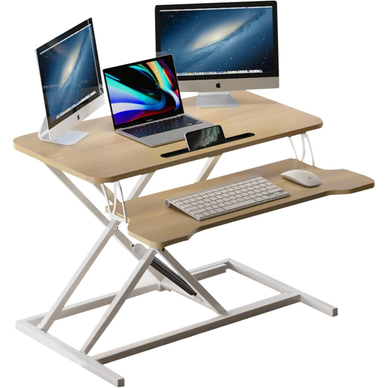TOXIYA Height Adjustable Standing Desk Converter Stand Up Desk Riser Sit to Stand Workstation