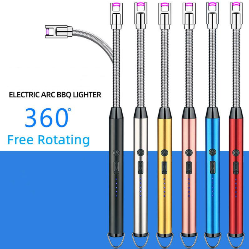 Flexible USB Charge LED Indicator Flameless Electric Plasma Arc Lighter