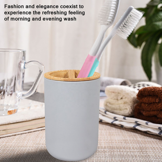 6-Piece Bathroom Accessories Set with Eco-friendly Lids