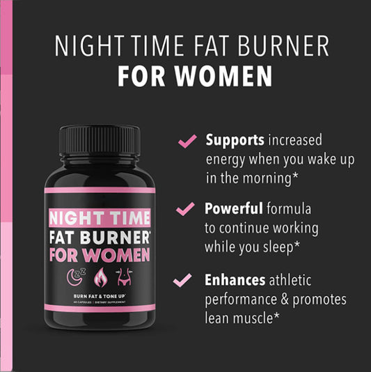 BIYODE Women's Nighttime Fat Burner and Body Shaper Capsules, helps burn fat faster, reduce appetite and maintain energy throughout the day 60 capsules