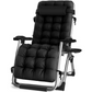 TOXIYA Foldable Deck Chair Recliner Lounger Chair With Detachable Cushion